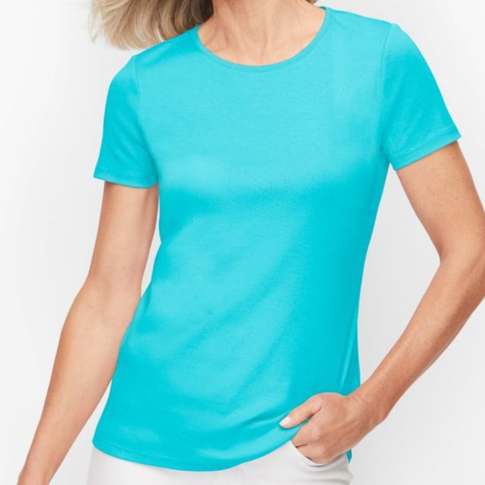 Talbots Pima Cotton Tee - Light Blue